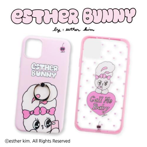 ★RM x Esther Bunny ハート型 コラボ コインケース/送料込 Esther Bunny エスターバニー クリアマルチケースS(ピンク