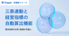 PL・BS・CFの「三表連動」から資本効率まで一気通貫で管理経営資源の戦略的な投資判断を支える経営管理プラットフォーム「Diggle」、経営指標を自動算出する新機能をリリース