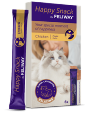 猫の穏やかな毎日を、もっとおいしく、もっと手軽に　α-カソゼピン配合の猫用おやつ「ハッピースナック by フェリウェイ(R)」新発売のお知らせ