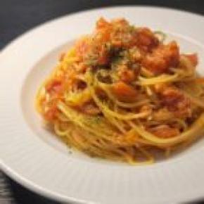 トマト缶で作る冷製パスタ