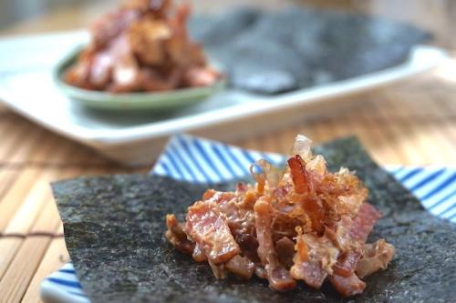 ベーコンのおかかマヨ和え