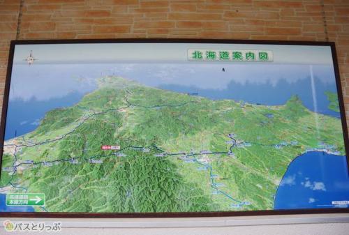 PAにあった案内図。北海道は広い!