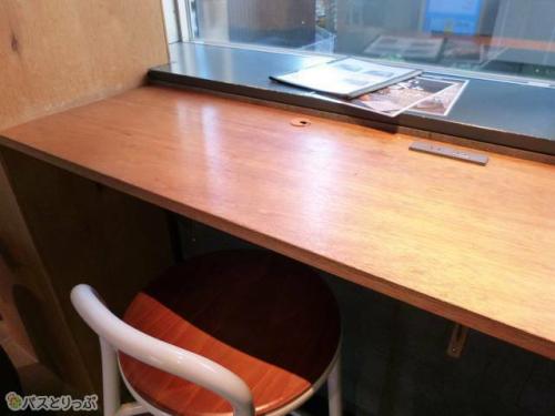 カウンタ―席では自由にコンセントが借りられる