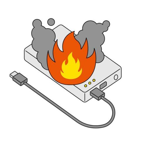 発火するモバイルバッテリー