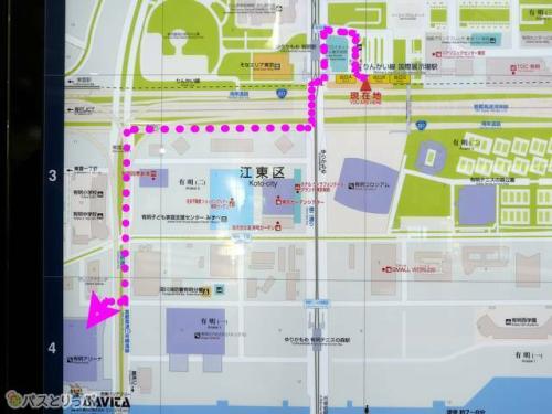 今回ご紹介の簡単ルート(駅MAPに加筆)