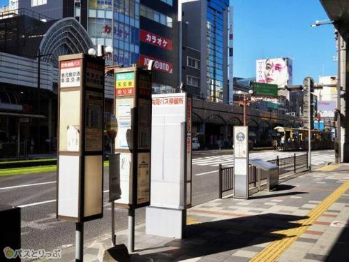 福岡・熊本方面のバスが発車する7番のりば.jpg
