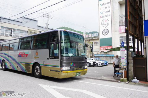 終点バス停「こんぴら参道口(イケウチ電器横)」