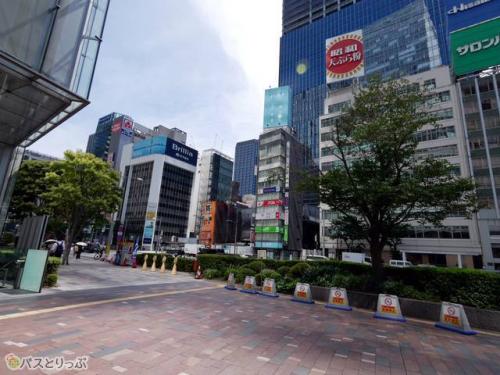 左手に見える横断歩道で外堀通りを渡ります。
