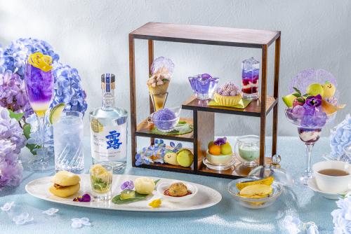 「紫陽花チャイニーズアフタヌーンティー」および「紫陽花チャイニーズパフェ&セイボリー」イメージ