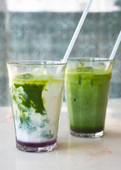 「爽やかにラベンダー香る抹茶ラテ」イメージ