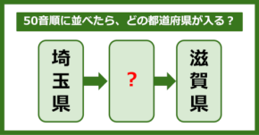 【都道府県クイズ】50音順に並べたら、どの都道府県が入る？