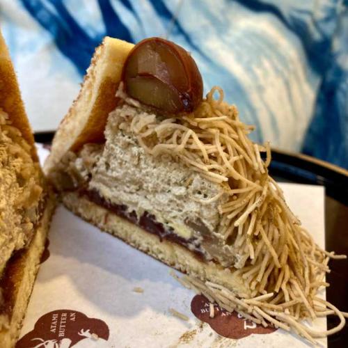 熱海ばたーあんのばたーあんどら焼きモンブラン断面