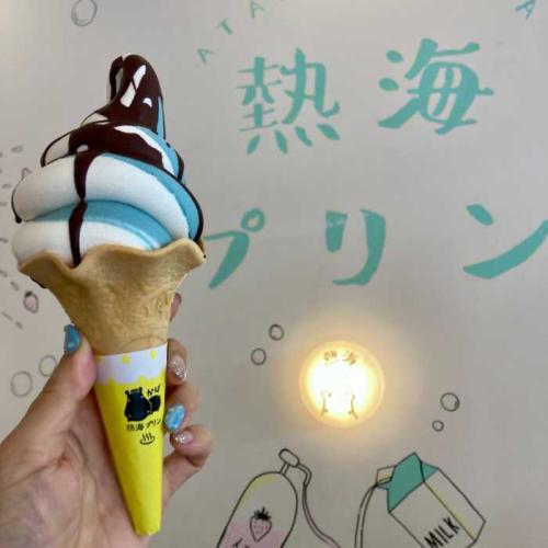 熱海プリンのチョコバナナチョコミントソフト