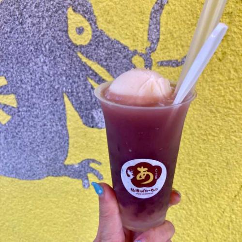 熱海ばたーあんの飲めるあんこフロートゆずジュレ入り