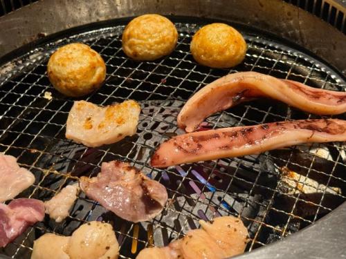 牛角夏祭りの焼き風景