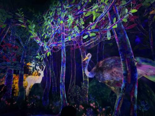 チームラボプラネッツのつかまえて集める絶滅の森