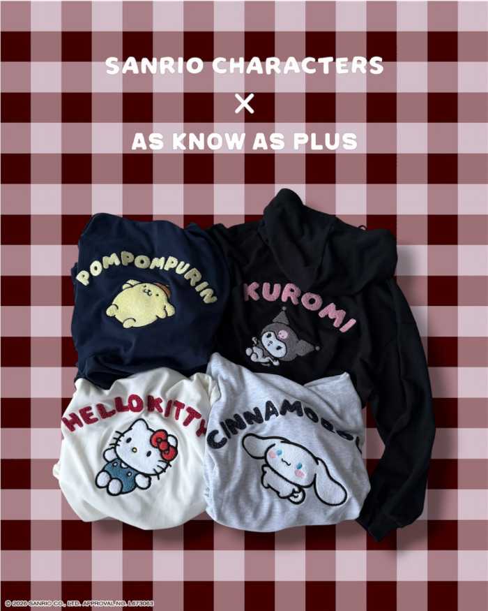 AS KNOW AS plus×サンリオキャラクターズのコラボアイテム♡ユニセックスで楽しむWzipパーカー
