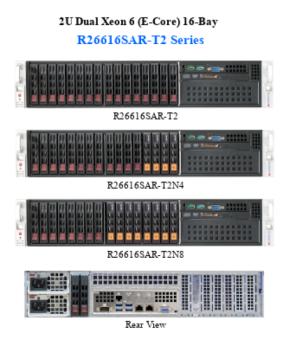 新製品 DP Xeon 6700E CPU塔載, 16*2.5