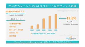 遠隔操作およびリモートロボティクス市場：世界調査報告書、需要、規模、開発、メーカーシェア、成長、動向、展望（2025年～2035年）