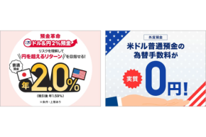 キャンペーンで拡充！『ドル＆円2％預金』が上限1億円、為替手数料実質0円