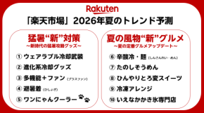 【2026年・猛暑“新”対策】楽天市場が夏トレンド予測を公表。購入者調査と流通データが示す「身体の直接冷却」への消費構造シフト