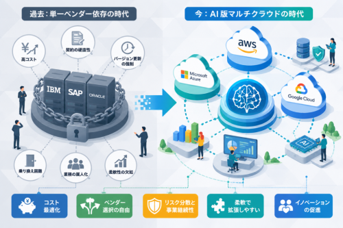 過去のIBM・SAP・Oracle依存と「AI版マルチクラウド」