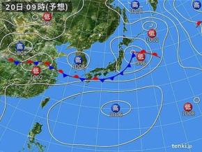 20日の天気　九州は局地的に非常に激しい雨　東北なども激しい雨　土砂災害に警戒