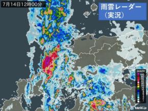 中国地方は今日14日夜にかけて激しい雨や雷雨 短時間で道路の冠水や河川が増水