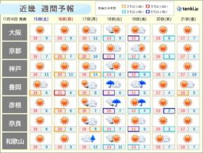 15日16日の近畿は秋晴れ　17日夜から一気に冬　初雪や初霜の所も　冬支度を