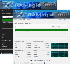 RAM（メモリ）を最適化し、PC のパフォーマンスを向上させる軽量ツール「RAMagic」