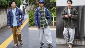 ダウンウエア+スウェット+スウェットパンツ。秋冬定番の3アイテムを使った着回しスタイル。【買えるGO OUT】