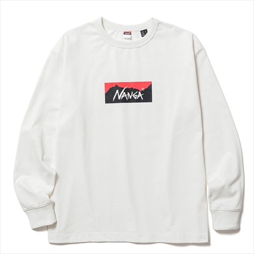NANGA ECO HYBRID BOX LOGO L／S TEE