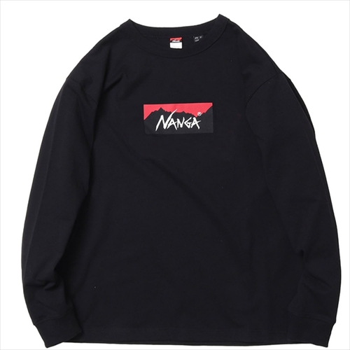 NANGA ECO HYBRID BOX LOGO L／S TEE