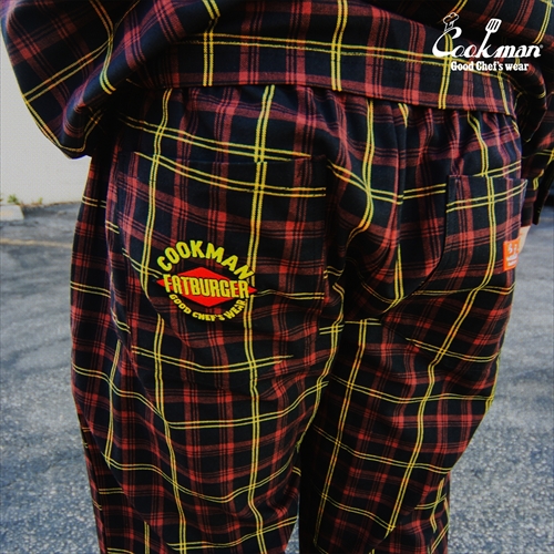 Cookman Chef Pants Semiwide FAT Tartan Check