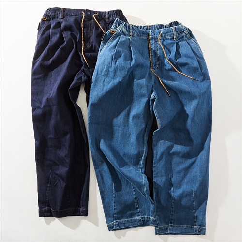 gym master 10ozストレッチデニム ツータックパンツ