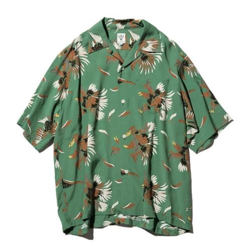 SOUTH2 WEST8 S/S Open Collar Shirt ‒ Eagle