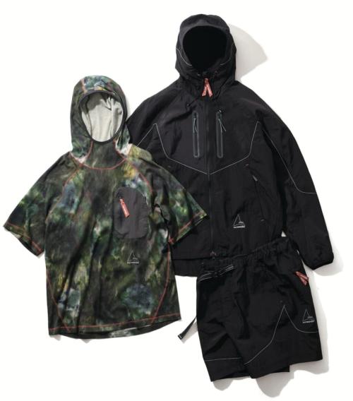 ROA × and wander ripstop wind jacket, short pants printed houdie T
