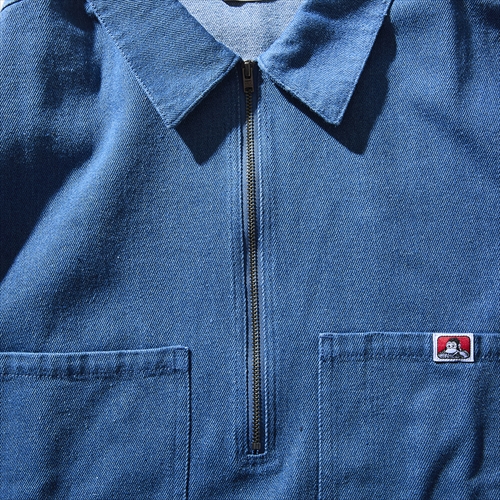 BEN DAVIS BEN DAVIS 【Denim Fringe Half Zip LS】