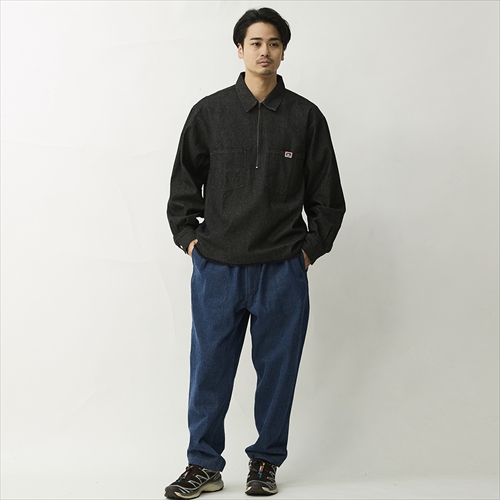 BEN DAVIS BEN DAVIS 【Denim Fringe Half Zip LS】