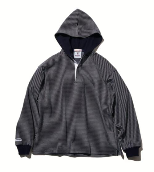 BARBARIAN × SLIDER STORE Hooded rugby shirt