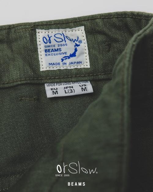 orSlow×BEAMSのU.S. ARMY FATIGUE SHORTS