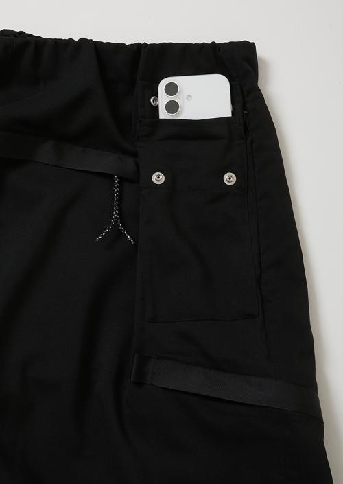 KREVA×ALMOSTBLACKのWOVEN TWO TUCK NINJA WIDE PANTS