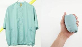 アトリエブルーボトル初の半袖シャツは、真夏でも安心の快適&軽量素材を採用。小さくまとめれば超コンパクトに。