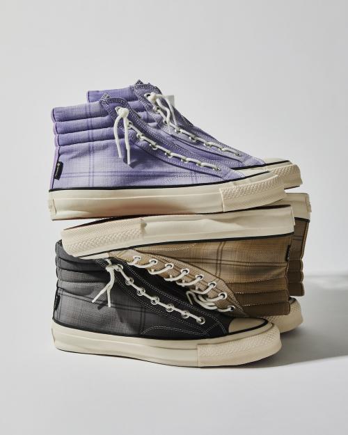 SPINGLE × nonnative<br /> DWELLER TRAINER 2 HI<br /> COTTON TWILL OMBRE CHECK by Rafu<br /> WITH GORE-TEX