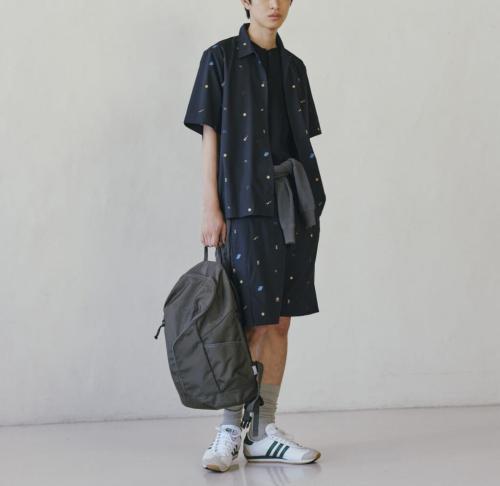 メッシュ半袖シャツ、メッシュアクションショーツ着用