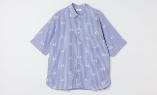 SHIPS any_グリッター プリント レギュラー ハーフスリーブ シャツ