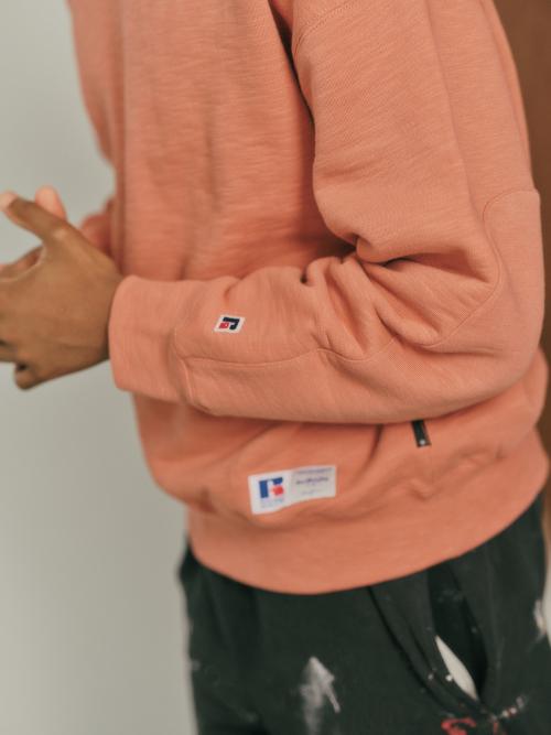 RUSSELL × BerBerJin Pro Cotton Slub Loopback Terry Brushed Elbow Patch Sweat