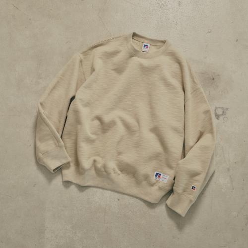 RUSSELL × BerBerJin Pro Cotton Slub Loopback Terry Brushed Elbow Patch Sweat