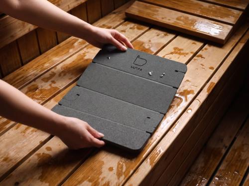 shikimono portable for sauna 展開使用シーン