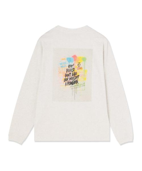 チャムスの守矢努 Stencil Spray Art L/S T-Shirt